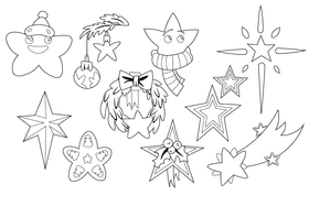 Christmas Star black and white vector