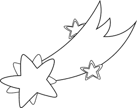 Christmas Star Falling black and white clipart