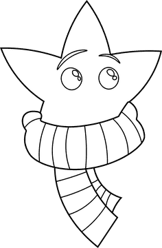 Christmas Star Scarf black and white clipart