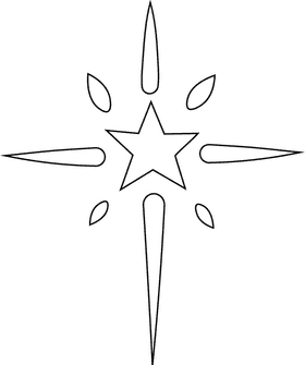 Christmas Star black and white clipart