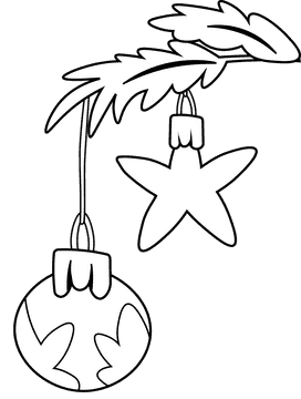 Christmas Star christmas Tree Toys black and white clipart
