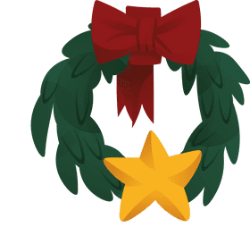 Christmas Star Wreath clipart