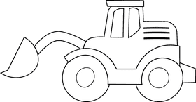 Bulldozer black and white clipart