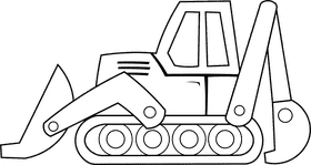 Bulldozer black and white clipart