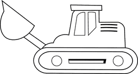Bulldozer black and white clipart