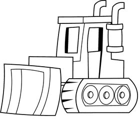 Bulldozer black and white clipart