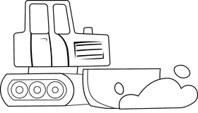 Bulldozer black and white clipart
