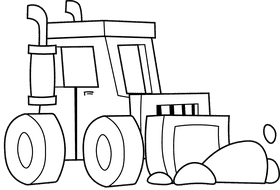 Bulldozer black and white clipart