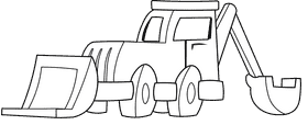 Bulldozer black and white clipart