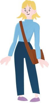 College Student with Bag clipart
