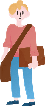 College Student with Bag clipart
