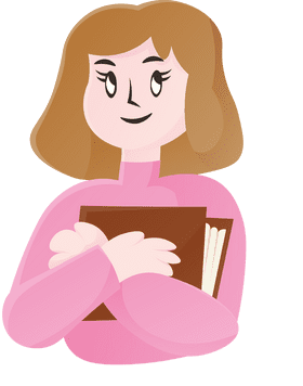 College Student with Book clipart