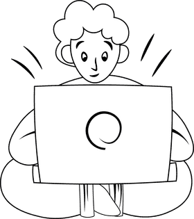 College Student Notebook black and white clipart