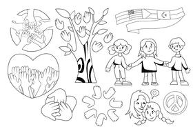 Diversity black and white vector