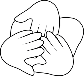 Diversity Hands black and white clipart