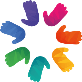 Diversity Hands color clipart