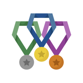 Gold, Silver, and Bronze medals clipart