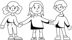 Diversity People black and white clipart