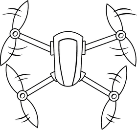 Drone black and white clipart