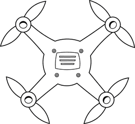 Drone black and white clipart