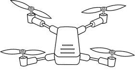 Drone black and white clipart