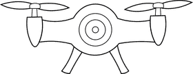 Drone black and white clipart