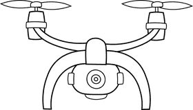 Drone black and white clipart