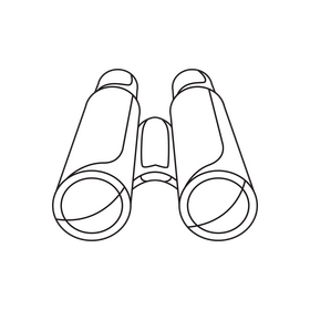 Binoculars drawing black and white clipart