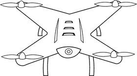 Drone black and white clipart
