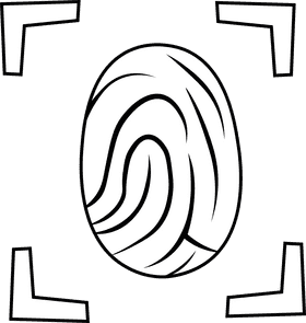 Fingerprint black and white clipart