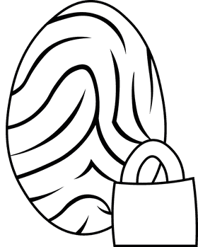 Fingerprint black and white clipart