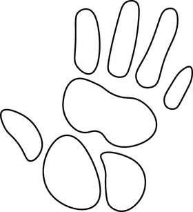Fingerprint Hand black and white clipart