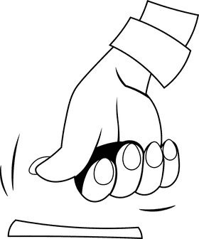 Fingerprint Hand black and white clipart