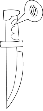 Fingerprint Knife black and white clipart