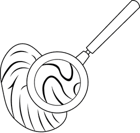 Fingerprint Magnifier black and white clipart