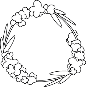 Flower Wreath black and white clipart