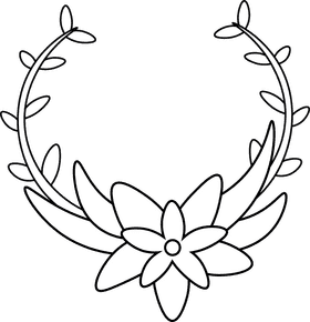 Flower Wreath black and white clipart