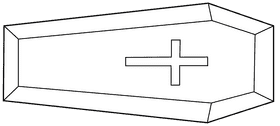 Funeral Coffin black and white clipart