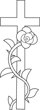 Funeral Cross black and white clipart
