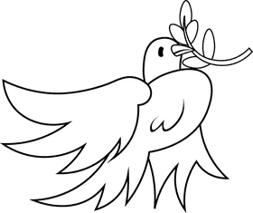 Funeral Dove black and white clipart