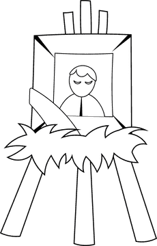 Funeral Portrait black and white clipart