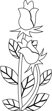 Funeral Roses black and white clipart