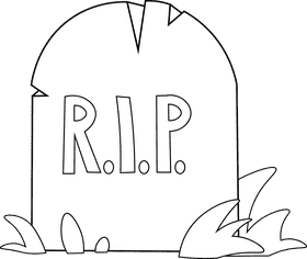 Funeral Tombstone black and white clipart