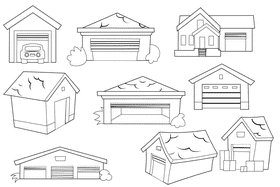 Garage black and white vector