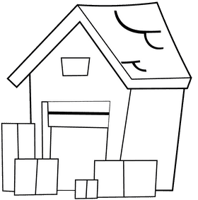 Garage Boxes black and white clipart