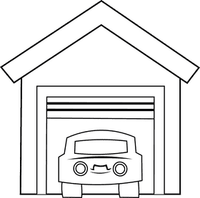Garage Car black and white clipart
