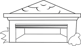 Garage black and white clipart