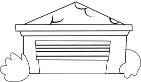 Garage black and white clipart