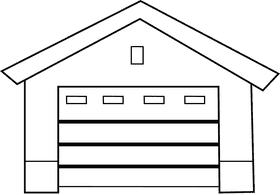 Garage black and white clipart