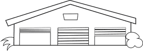 Garage Triple black and white clipart